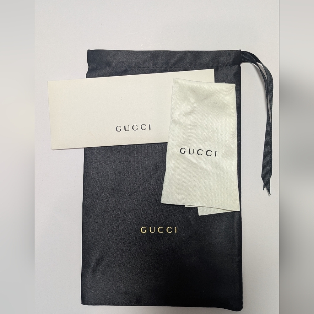 Gucci Women Square Sunglasses GG0800SA 001 Black/Grey Lens 56mm Authentic - Picture 7 of 11